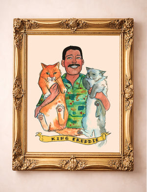Freddie Mercury Cats Print — one of the 3 prints in The Freddie Set | Crum Art