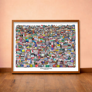 Signs & Landmarks New Fort Worth art print by Carl Crum — horizontal room scene