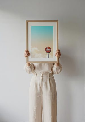 Old School Icons Fort Worth art print by Betsy Crum — framed with velvet mat