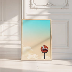 Old School Icons Fort Worth art print by Betsy Crum — neutral frame room mockup