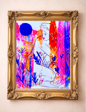 Greco-Roman Pop Art Print - Colorful Bathing Goddess | Caya Crum
