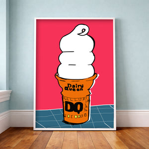 Ice Cream Art Print - Matisse Style Pop Art Ice Cream Cone | Betsy Crum