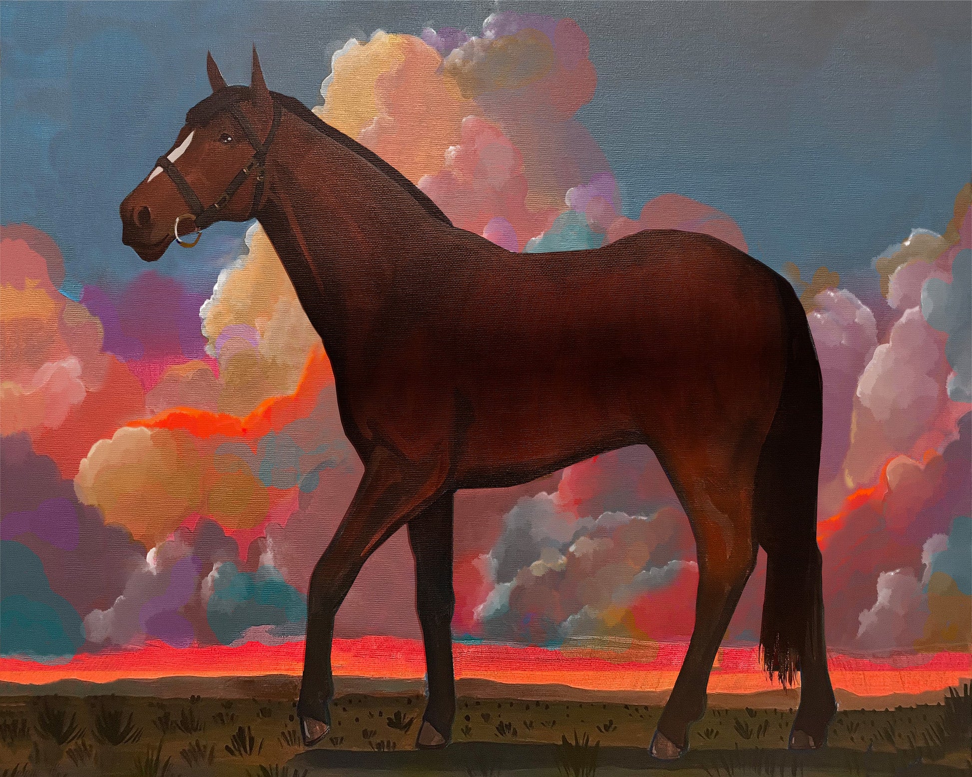 Horse and Clouds Western Art Print | Caya Crum Art Crum Art
