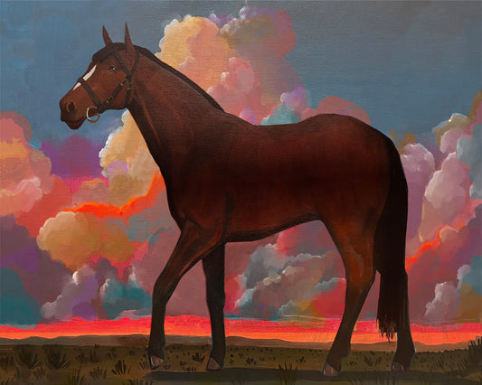 Horse and Clouds Western Art Print | Caya Crum Art Crum Art