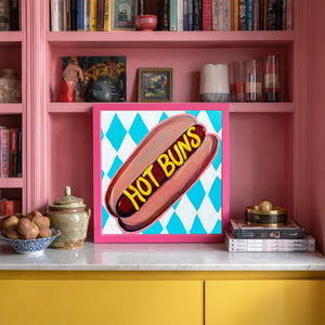 Hot Dog Art Print Hot Buns by Caya Crum
