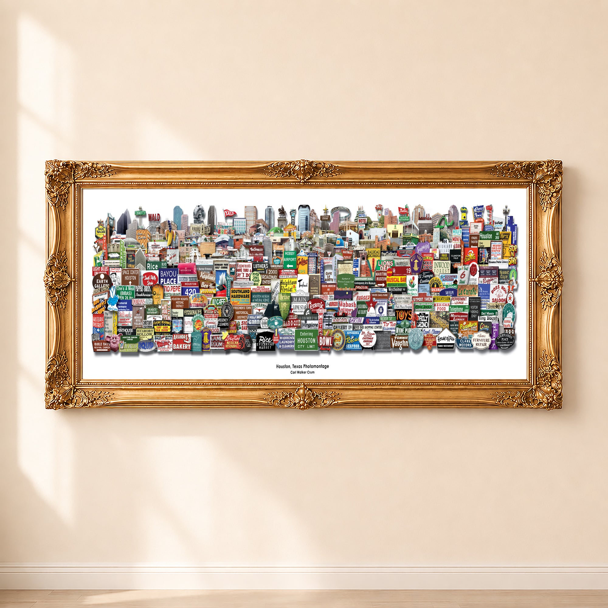 Houston Texas Art Print - Roadside Americana Texas Wall Art |  Carl Walker Crum