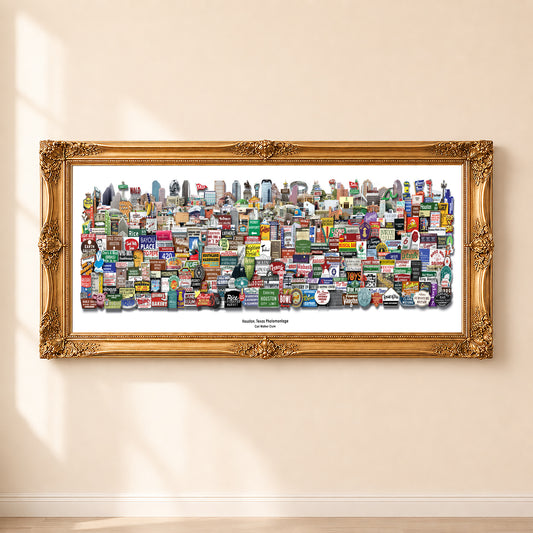 Houston Texas Art Print - Roadside Americana Texas Wall Art |  Carl Walker Crum