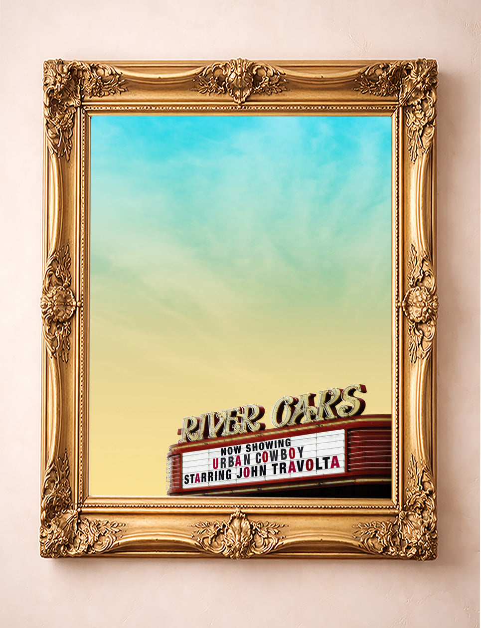 Urban Cowboy Rodeo Art Print  - River Oaks Theatre Houston Art | Betsy Crum Art
