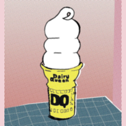 Ice Cream Cone Pop Art Wall Decor Halftone Art Print | Betsy Crum | Crum Art Crum Art