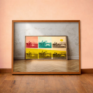 Steer Tripping JY rodeo art print by Carl Crum — horizontal room scene
