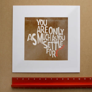 Janis Joplin quote music wall art by Betsy Crum shown matted in white