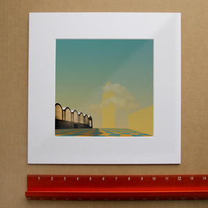 Matted Kimbell and Will Rogers Fort Worth art print with white mat — Crum Art