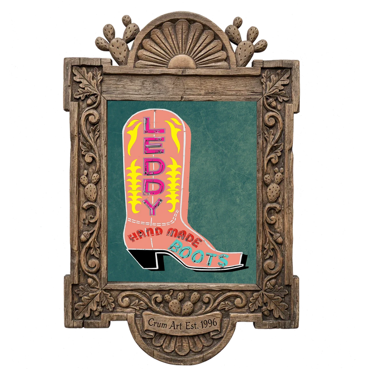 Leddy Boots Pink — one of the 3 prints in The Leddy Set | Crum Art