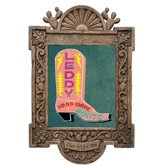 Leddy Boots Pink — one of the 3 prints in The Leddy Set | Crum Art