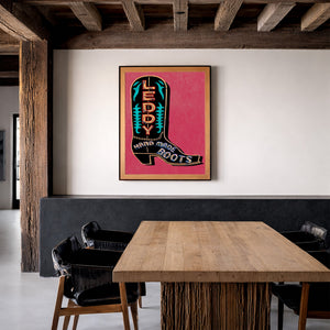 Fort Worth Leddy Grid Pink 8X10Jpg shown framed by Crum Art