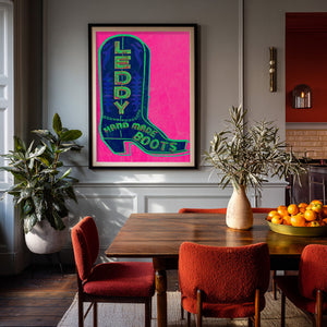 Fort Worth Leddy Grid Pink 8X10Jpg shown framed by Crum Art