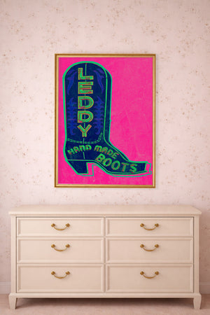 Fort Worth Art Print — Leddy Boot Western Pop Art Print | Betsy Crum