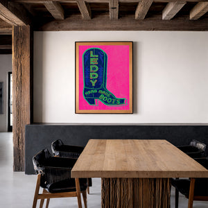 Fort Worth Art Print — Leddy Boot Western Pop Art Print | Betsy Crum