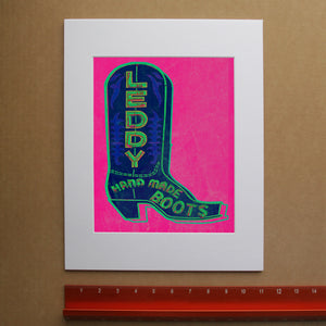 Fort Worth Art Print — Leddy Boot Western Pop Art Print | Betsy Crum