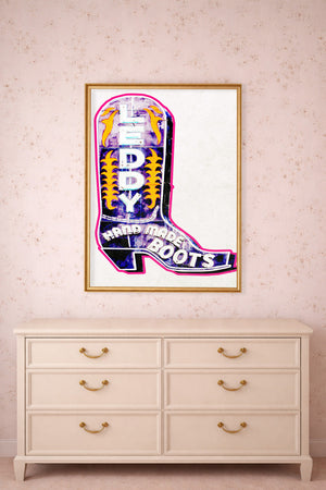 Fort Worth Leddy Grid Pink 8X10Jpg shown framed by Crum Art