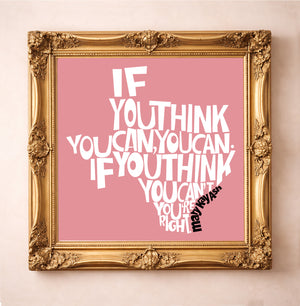 Texas Art Mary Kay Quote in Pink Print | Betsy Crum