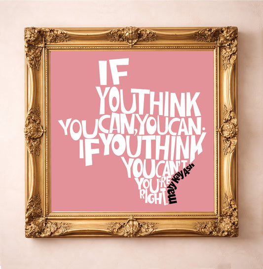 Texas Art Mary Kay Quote in Pink Print | Betsy Crum