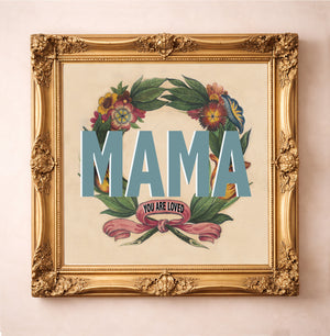Mama A Mother's Day Gift Floral Wall Art by Fort Worth Artist Betsy Crum.  Made in Texas. 