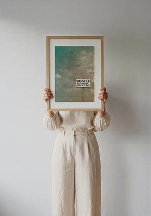 Massey's Fort Worth art print by Betsy Crum — framed with velvet mat