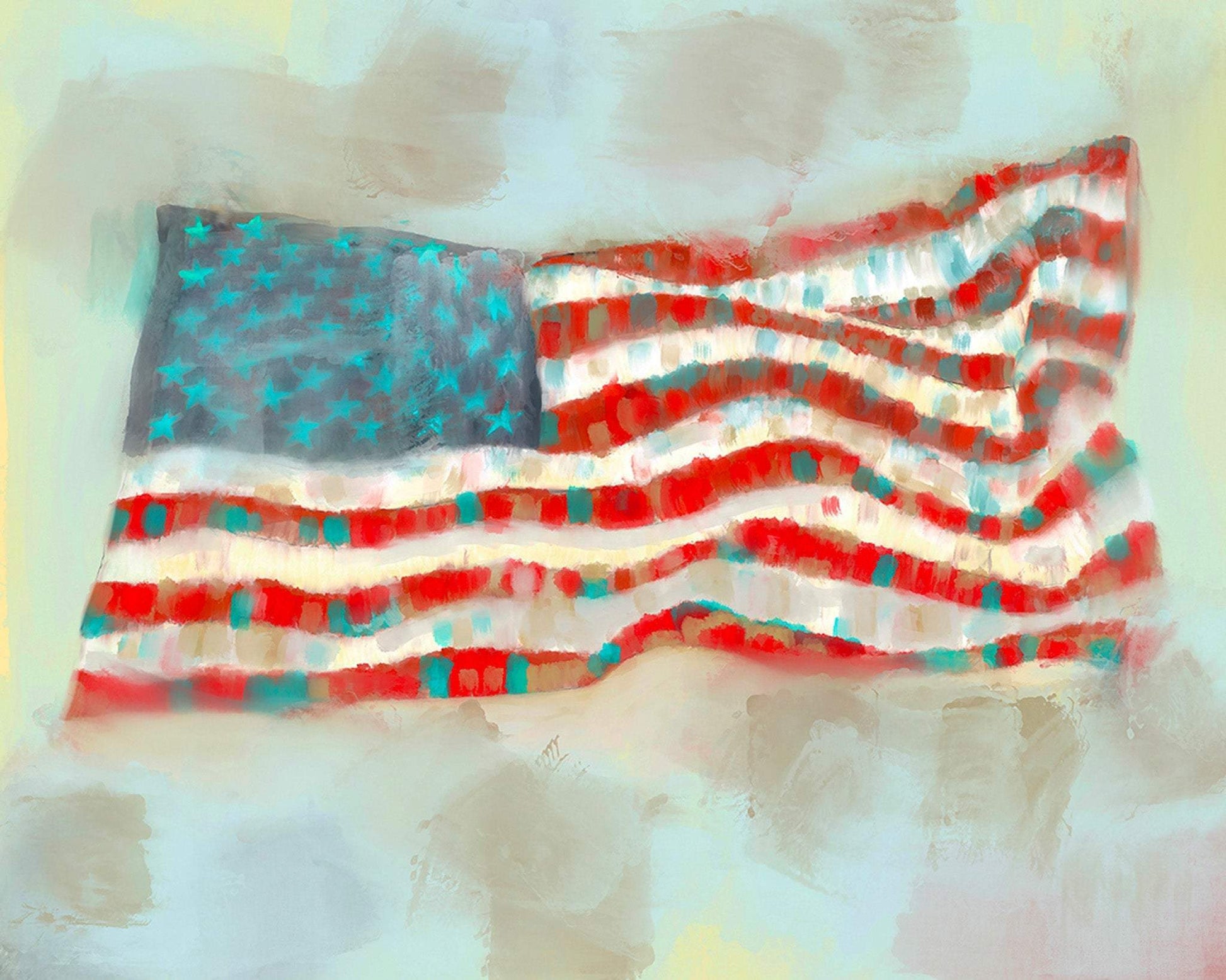 Modern United States Flag Print | Crum Art | Texas Art | American Flag