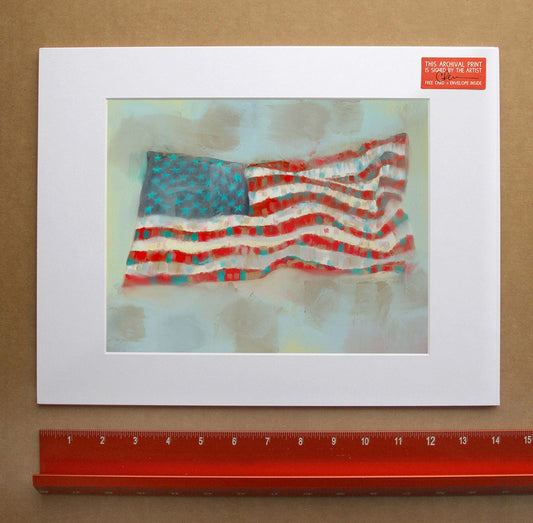 Modern United States Flag Print | Crum Art | Texas Art | American Flag