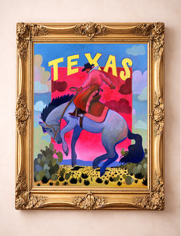 Bronc Buster Poster shown framed by Crum Art