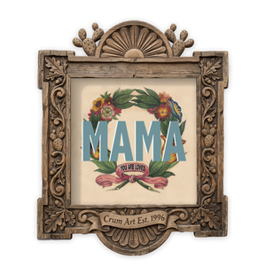 Mother's Day Floral — floral art print by Betsy Crum in a square carved wood frame