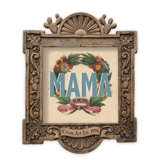 Mother's Day Floral — floral art print by Betsy Crum in a square carved wood frame
