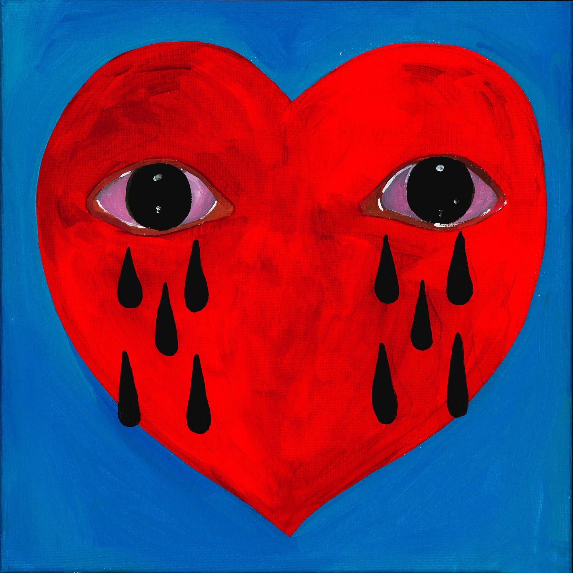 Mystical Heart Wall Art Print by Caya Crum, inspired by magic, symbolic heart imagery, tarot energy, and a crying red heart rendered in bold saturated color for a witchy, emotionally charged interior, available at crumart.com. This museum quality print is made right here in Texas.