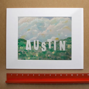 Austin Hollywood Austin Art print by Betsy Crum — horizontal room scene