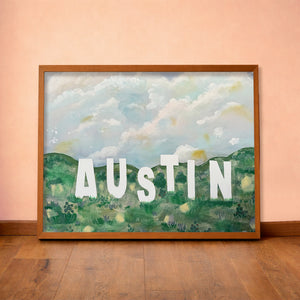 Austin Hollywood Austin Art print by Betsy Crum — horizontal room scene