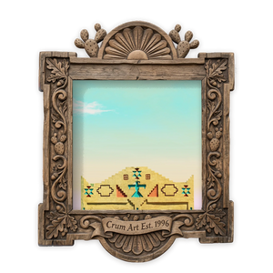 Abo Mission Ruins — New Mexico art print by Betsy Crum in a square carved wood frame