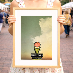 Roadside Americana Art Print - Oklahoma Sky Braum’s Pop Art Print | Betsy Crum
