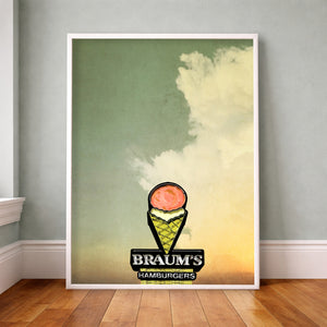 Roadside Americana Art Print - Oklahoma Sky Braum’s Pop Art Print | Betsy Crum