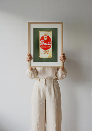 Pearl Bottle Last Light bar wall art print by Betsy Crum — framed with velvet mat
