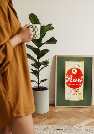Pearl Bottle Last Light bar wall art print by Betsy Crum — framed with velvet mat