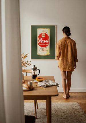 Pearl Bottle Last Light bar wall art print by Betsy Crum — framed with velvet mat