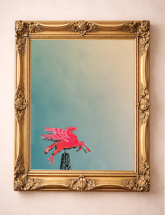 Dallas Art Prints & Gifts – Pegasus with Big Dallas Sky | Betsy Crum Art