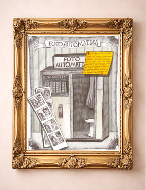 Sketchbook Art Print - Fotoautomatica Photo Booth in Florence Italy | Caya Crum