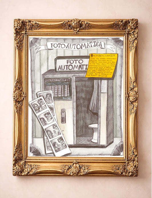 Sketchbook Art Print - Fotoautomatica Photo Booth in Florence Italy | Caya Crum
