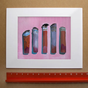 Matted Cigarette Romance pink art print with white mat — Crum Art