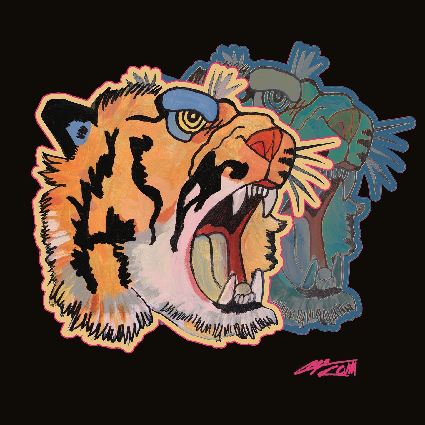 Pop Art Tiger Print | Dopamine Decor | Caya Crum Art Crum Art