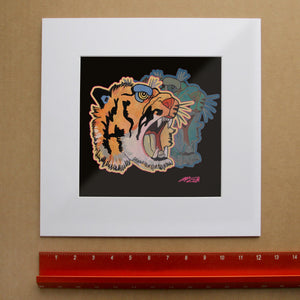 Pop Art Tiger Print by Caya Crum, inspired by roaring tiger imagery, layered color, and the kind of bold graphic energy that makes a small piece feel loud in all the right ways, available at crumart.com. This museum quality print is made right here in Texas.