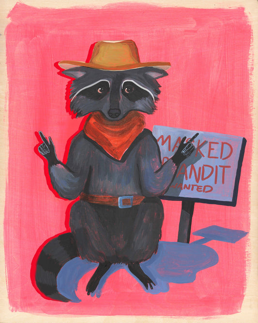 Raccoon Bandit Western Art Print | Caya Crum Art Crum Art