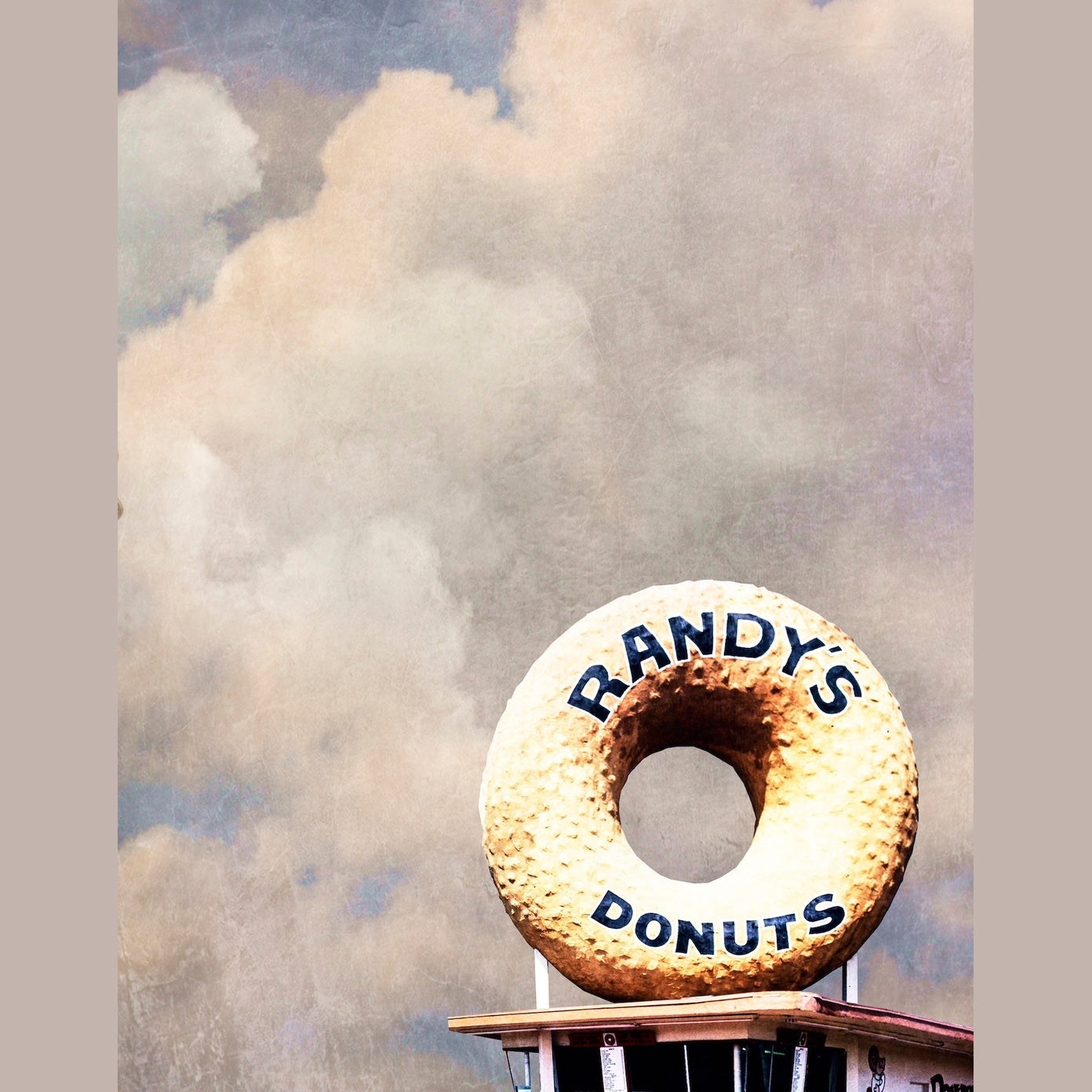 Randy's Donuts Big Sky LA Art Print — Los Angeles Icon Wall Art | Betsy Crum Art Crum Art